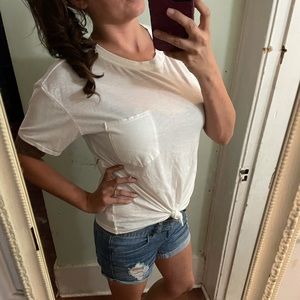 Plain white T - Crop Top